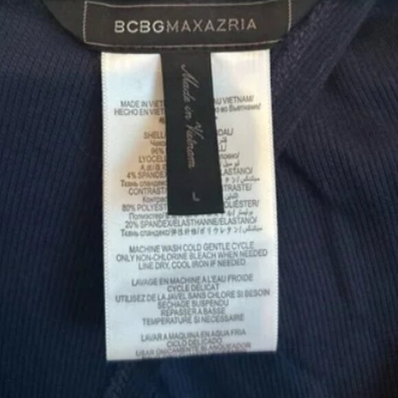 Gorgeous BCBG Black Midi Stretch Cutout Back Dress  L - New Condition - Picture 4 of 7